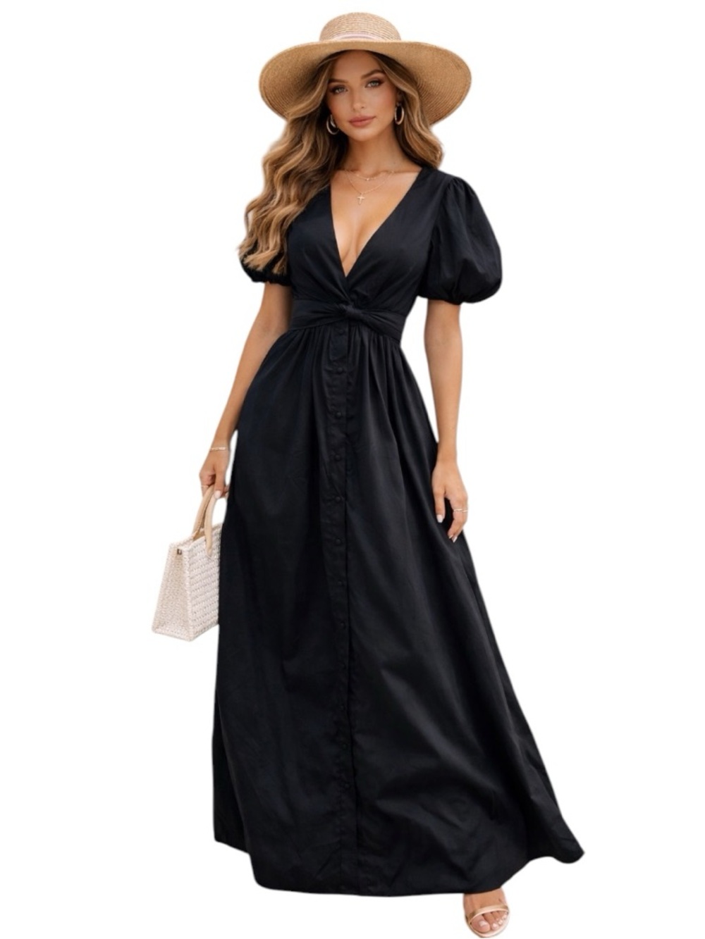 Derek Lam 10 Crosby Black Maxi Dress Twist Front Cutout Designer Resort Evening
